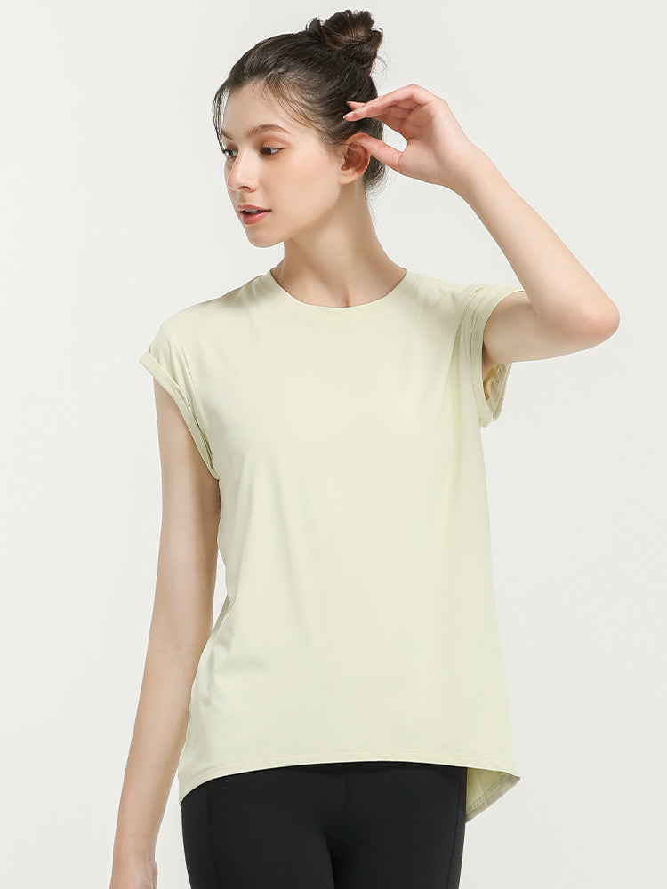 美背 2WAY オープンバック半袖Tシャツ