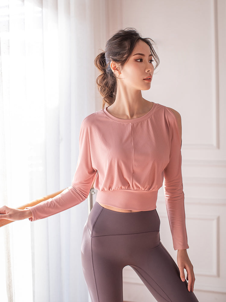 長袖オープンショルダー