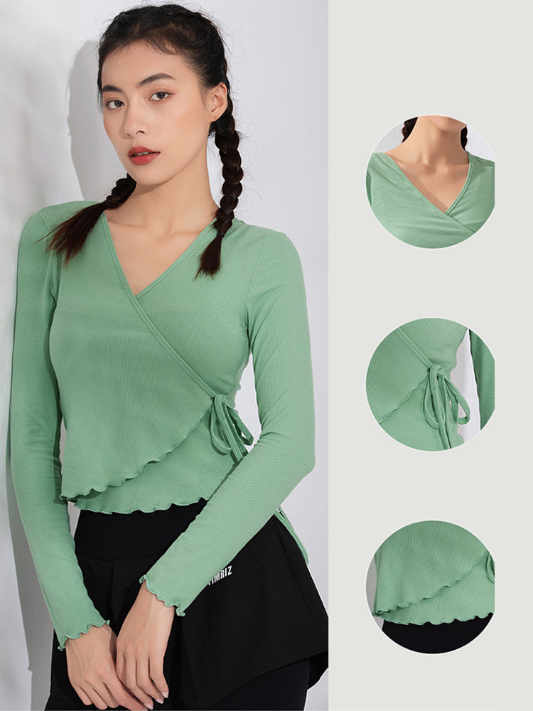 フリルカフス 速乾 羽織り ヨガトップ