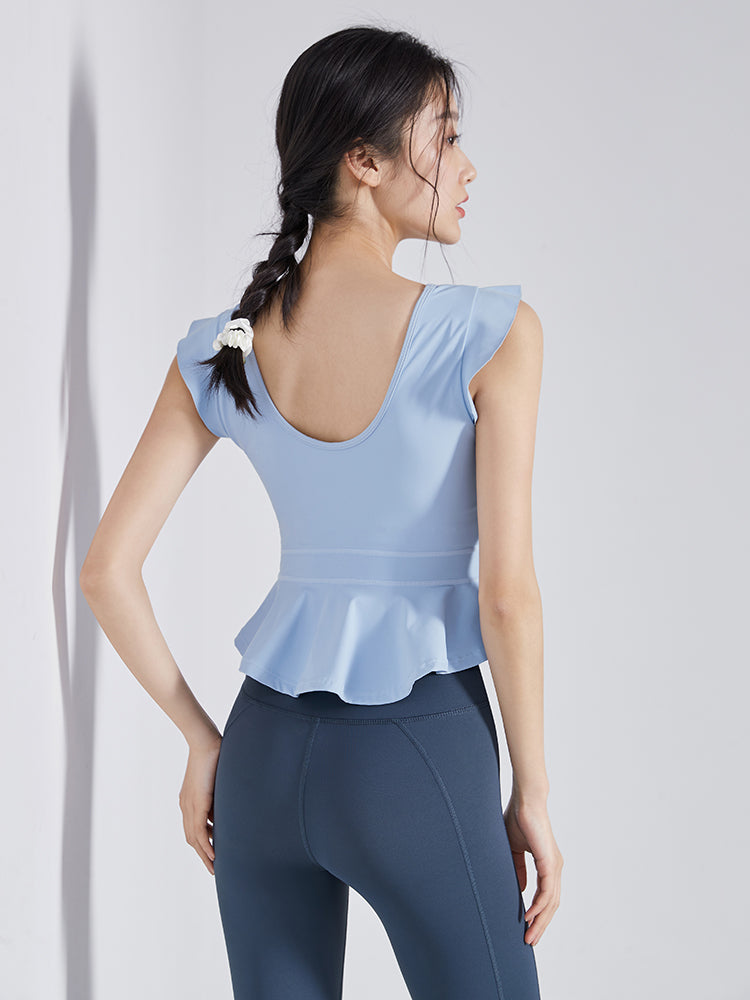 パット付き フリルトップス