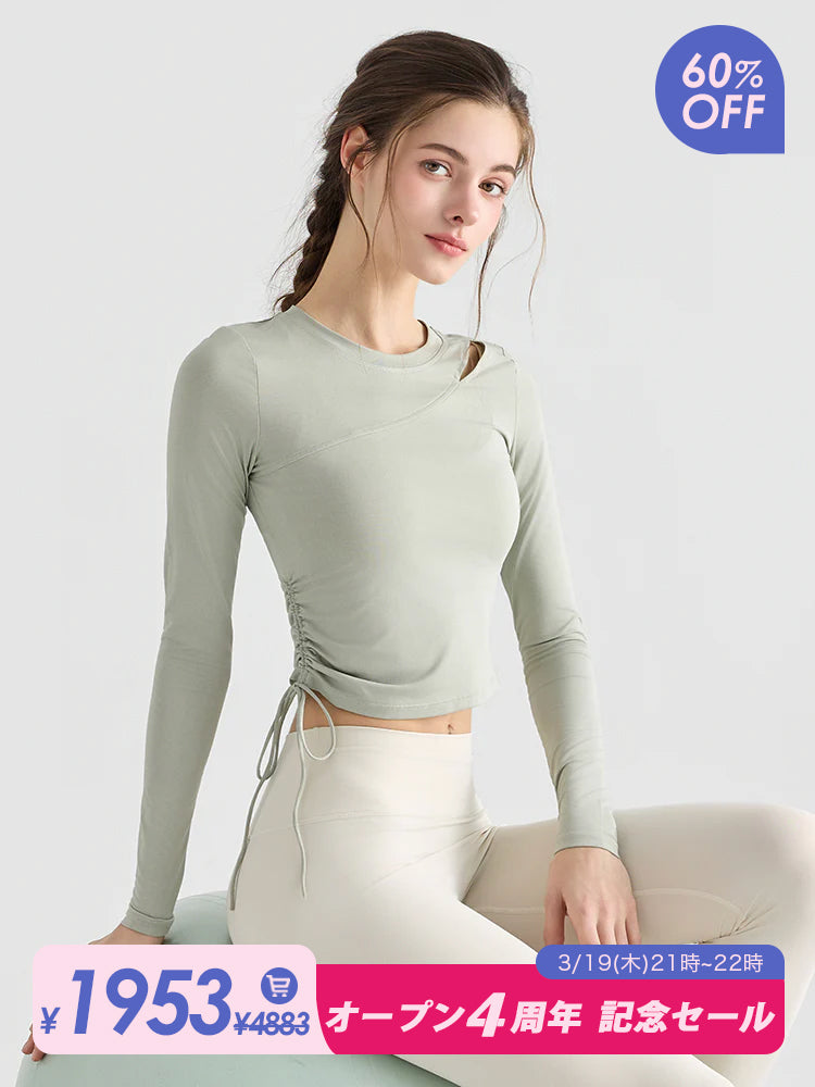 初秋 サイド ドローストリング 長袖