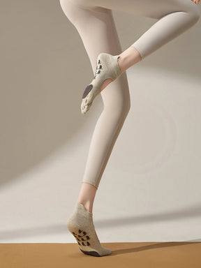 本革 滑り止める付き 甲あき 5本指ソックス