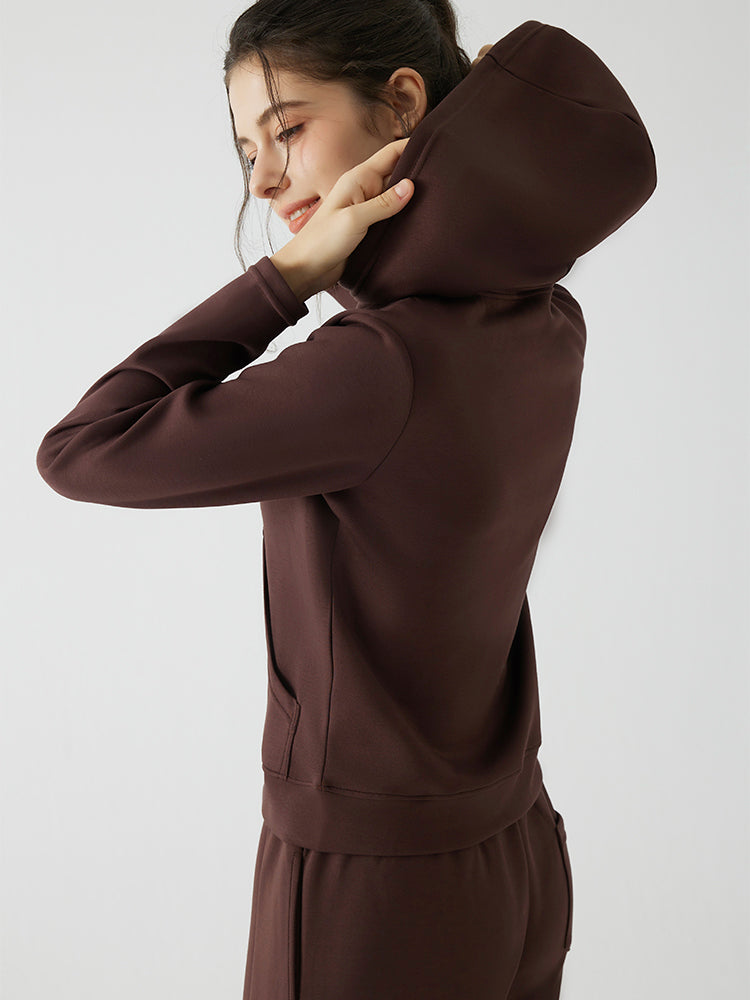 秋冬 ゆったり フード付き 斜めジップパーカ　