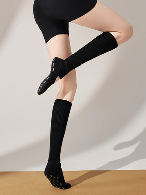 厚手 ハイソックス 滑り止める付き ピラティス靴下 レッグウォーマー付きソックス