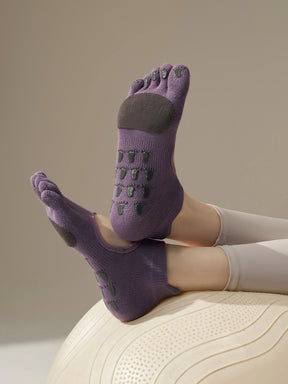 本革 滑り止める付き 甲あき 5本指ソックス