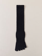 ベーシック 無地 リブ ミドル丈 5本指ソックス