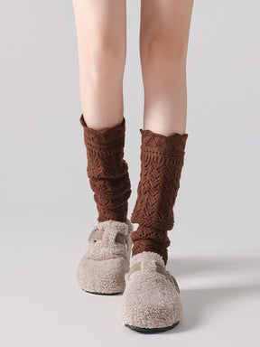 秋冬 ニット 透かし編みソックス