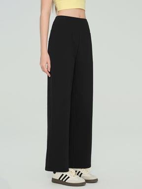 秋冬 裏起毛 ハイウエスト ワイドパンツ ポケット付き