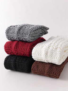 秋冬 ニット 透かし編みソックス