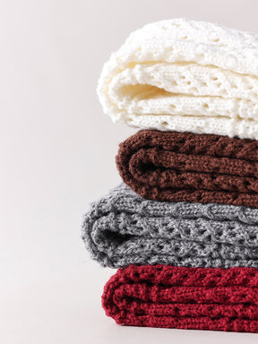 秋冬 ニット 透かし編みソックス