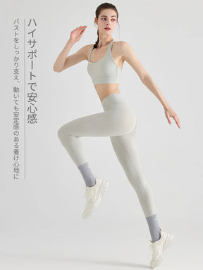 YoFlex™ クロスバック 脇すっきり 吸湿速乾 ハイサポート スポーツブラ
