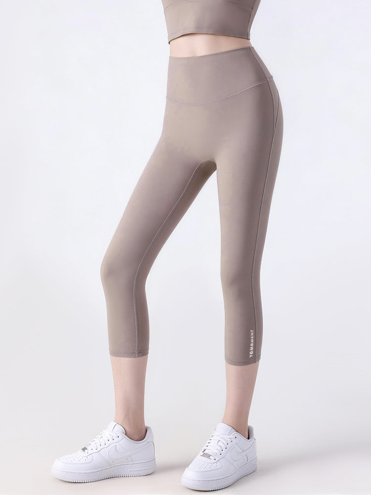 N66LYCRA®素材 ハイウエスト 7分丈ヨガレギンス