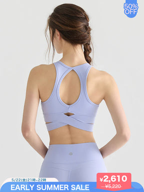 LYCRA®背中開き スポーツブラ ハイサポート