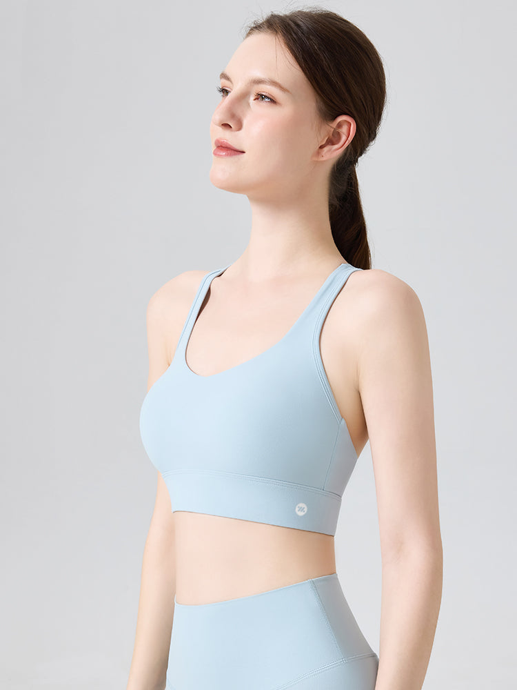 N66LYCRA®素材 クロスバック 脇すっきり 吸湿速乾 ハイサポート スポーツブラ