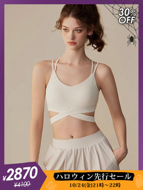 花柄 背中見せ ホルターネック ブラトップ