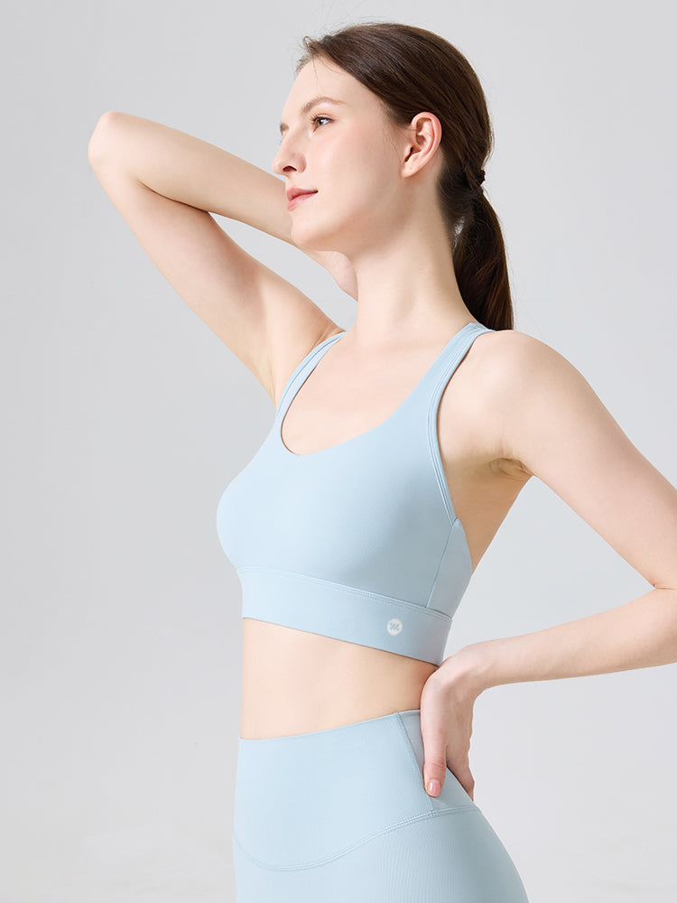 N66LYCRA®素材 クロスバック 脇すっきり 吸湿速乾 ハイサポート スポーツブラ