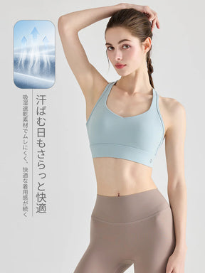 YoFlex™ クロスバック 脇すっきり 吸湿速乾 ハイサポート スポーツブラ