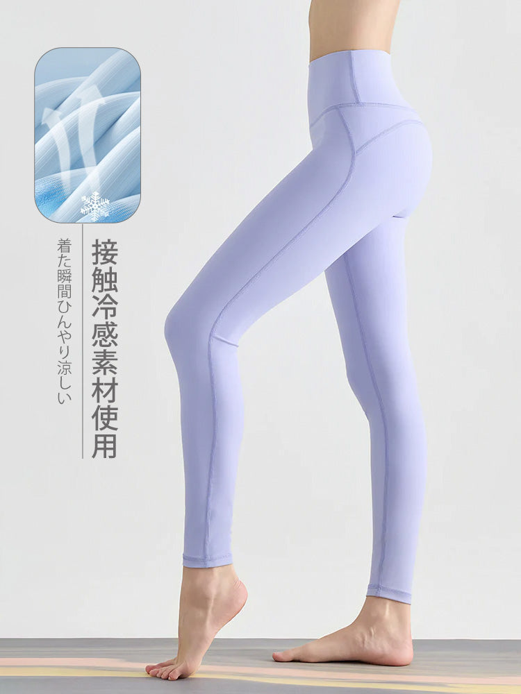 7A抗菌クロッチ UPF50+ 接触冷感 美尻 インナー一体型 ヨガレギンス