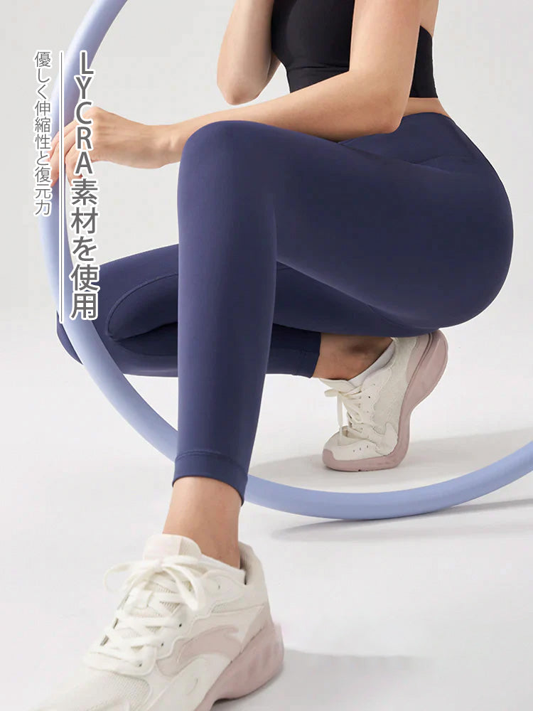 ハイウェスト  LYCRA素材 ヒップアップ レギンス