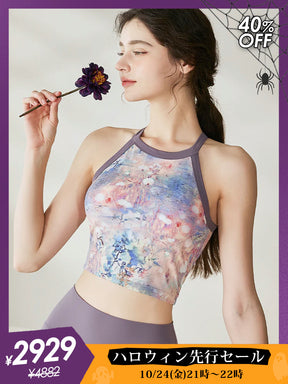 Mee　SUKAKA スポットペイントホルターネックブラ&レギンス スポットペイントホルダーネックブラトップ SUKALA スポット