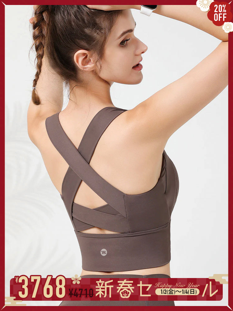 クロスバック　スポーツブラ　防振　ハイサポート