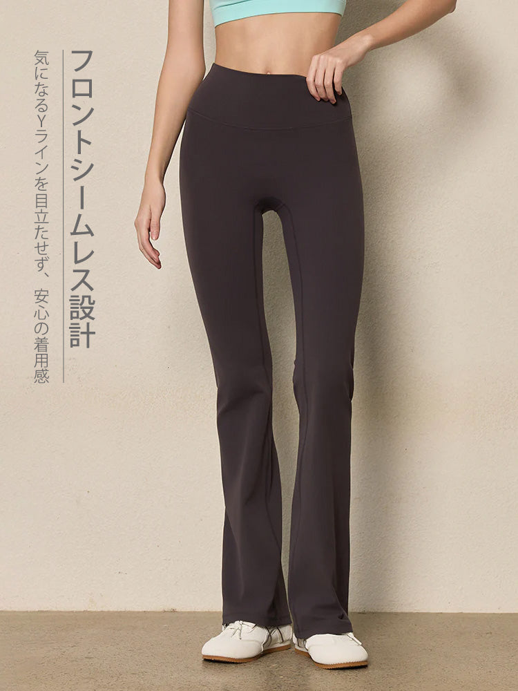 N66LYCRA®素材 美尻 ハイウエスト フレアレギンス