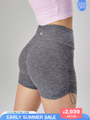 ヒップアップ キュロットパンツ サイドシャーリング入り