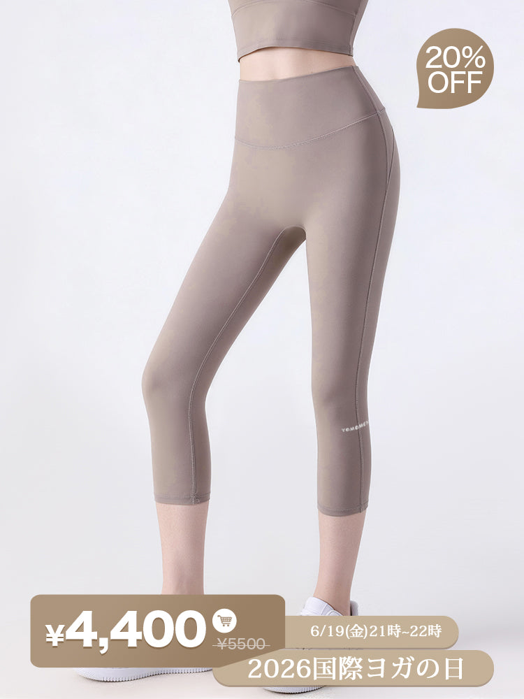 N66LYCRA®素材 ハイウエスト 7分丈ヨガレギンス