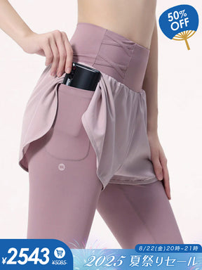 タフタショートパンツ付きレギンス 2in1ショートパンツ付きレギンス
