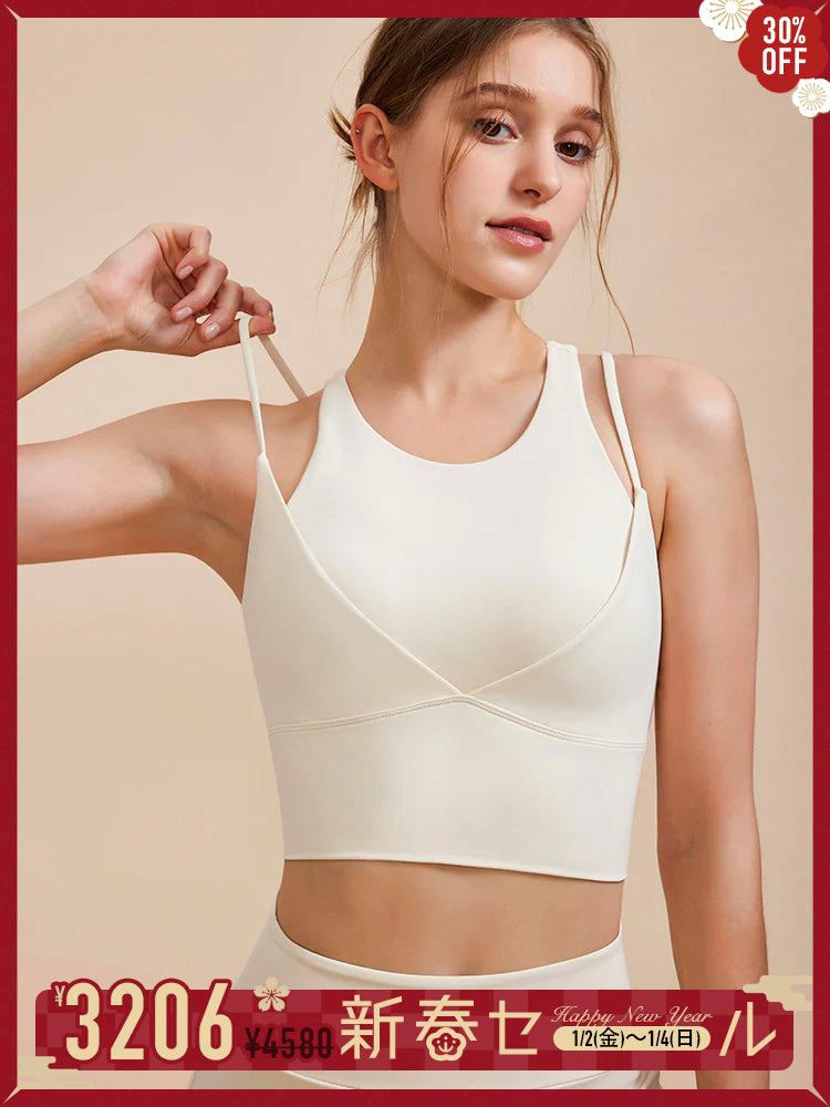 フェイクレヤードスポーツブラ 防振 ダブルストラップ