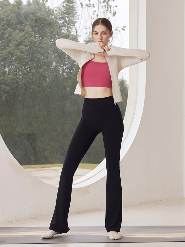 裾後ろスリット入り ミッドライズレギンス