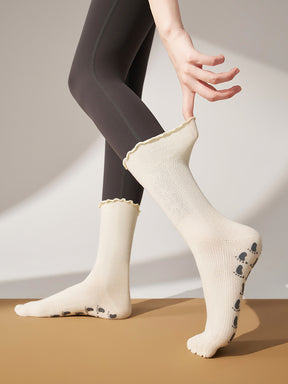 フリル 滑り止める付き クルーソックス