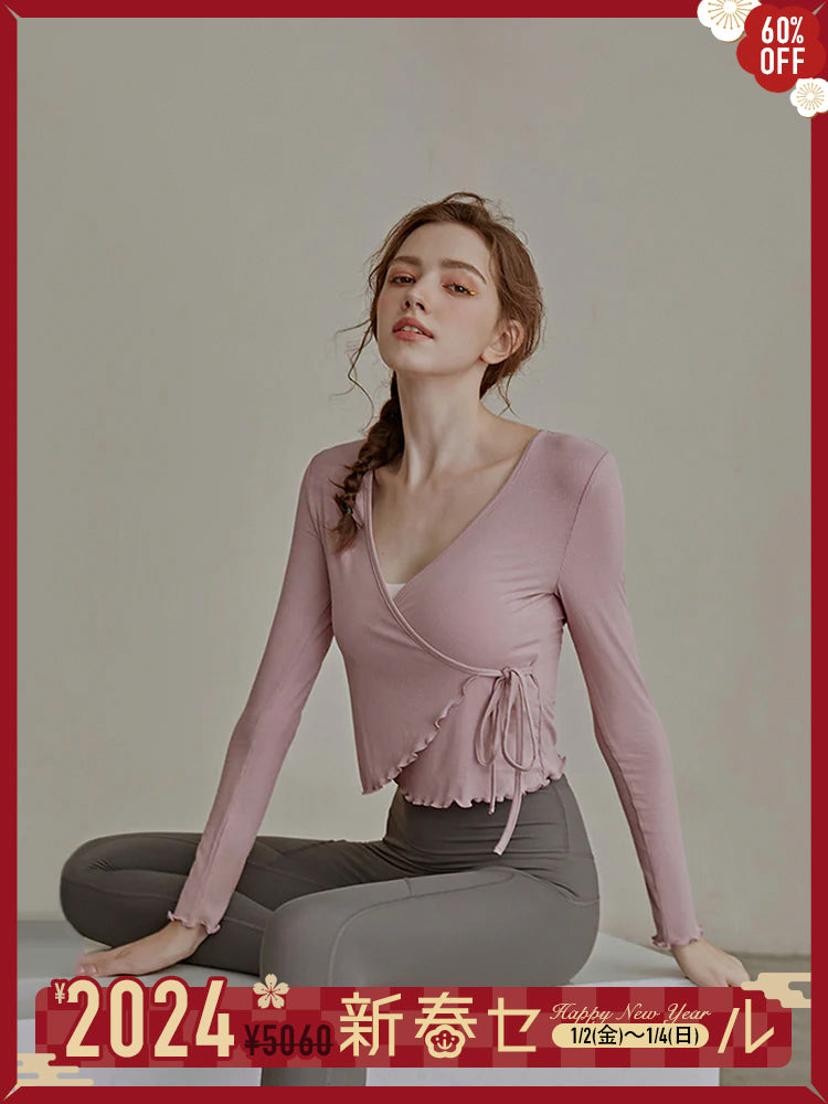 フリルカフス 速乾 羽織り ヨガトップ
