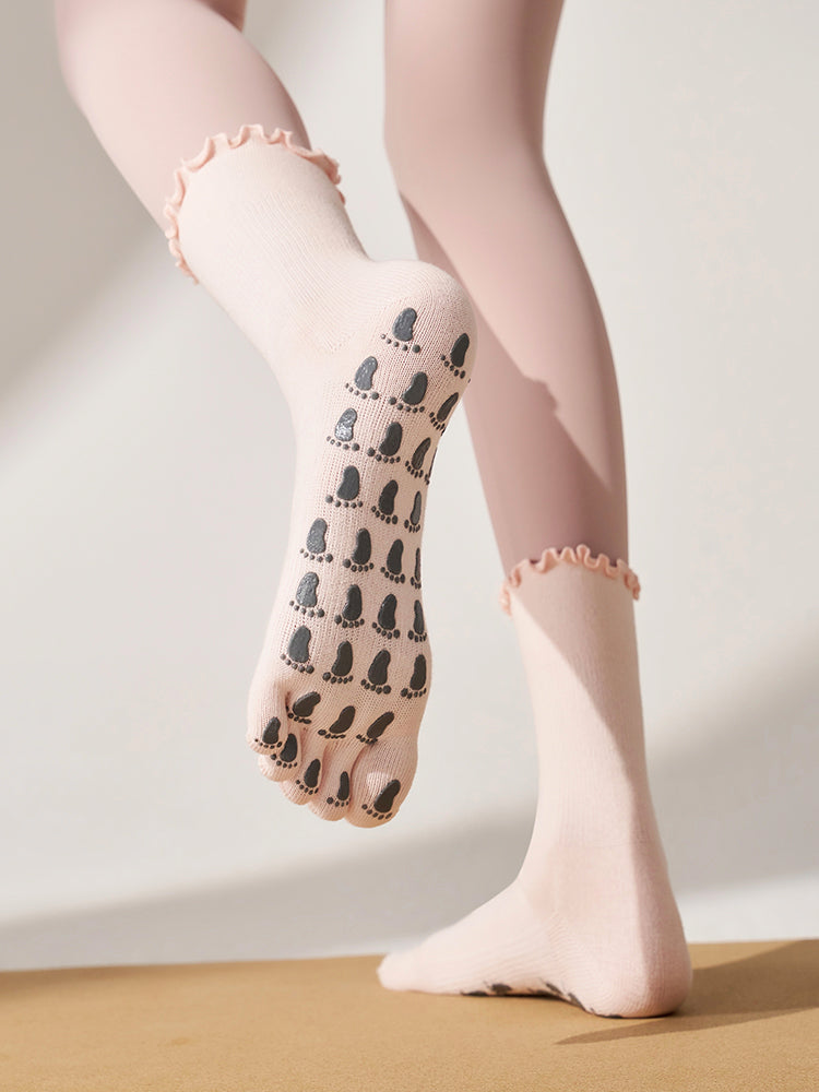 フリル 滑り止める付き クルーソックス