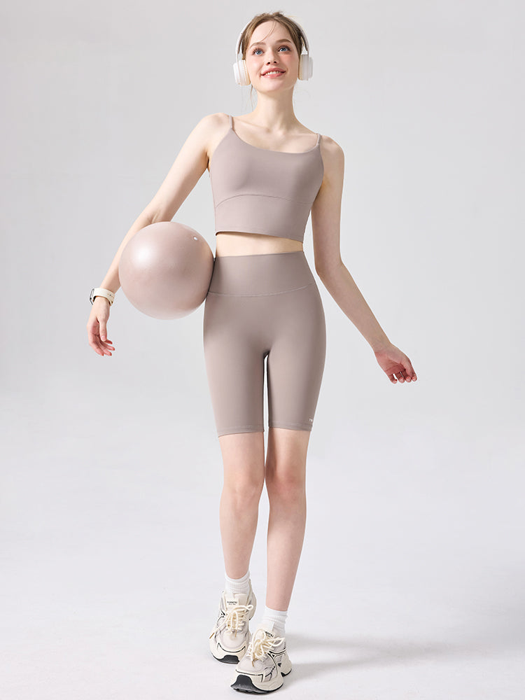 N66LYCRA®素材 ハイウエスト 美尻 ヨガショート丈レギンス