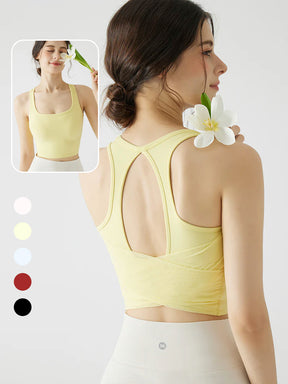 メッシュドレープ バックスタイル パッド付き ブラトップ 2way