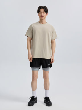 メンズ 2in1 メンズ ポケット付き ショートパンツ