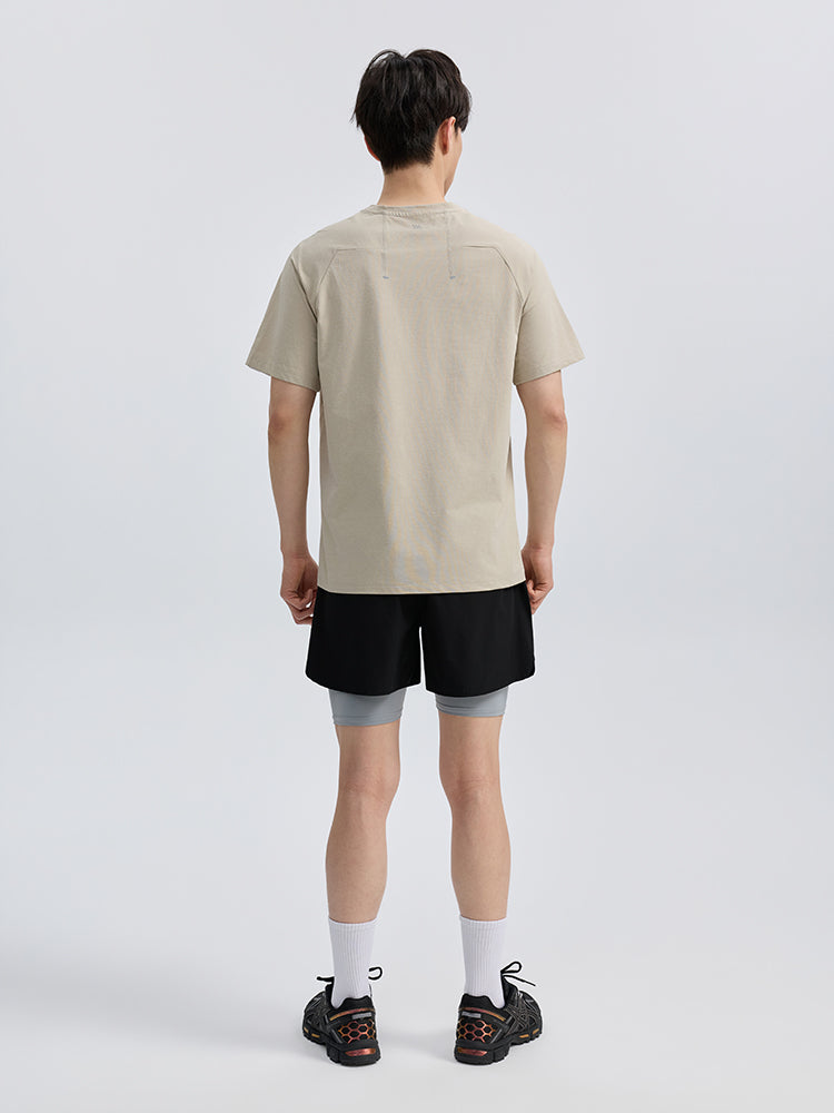 メンズ 2in1 メンズ ポケット付き ショートパンツ