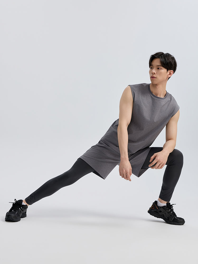 メンズ 吸汗速乾 マッスルフィット ノースリーブ