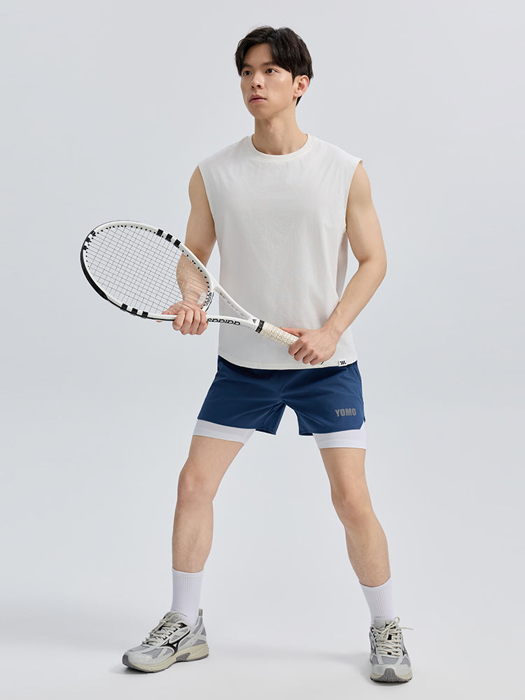 メンズ 吸汗速乾 マッスルフィット ノースリーブ