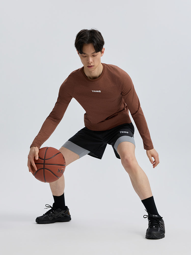 メンズ 2in1 ベンチレーション ポケット付き ショートパンツ