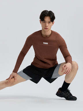 メンズ 2in1 ベンチレーション ポケット付き ショートパンツ