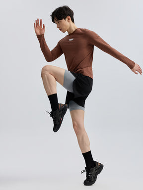 メンズ 速乾 クルーネック ラグランスリーブ長袖