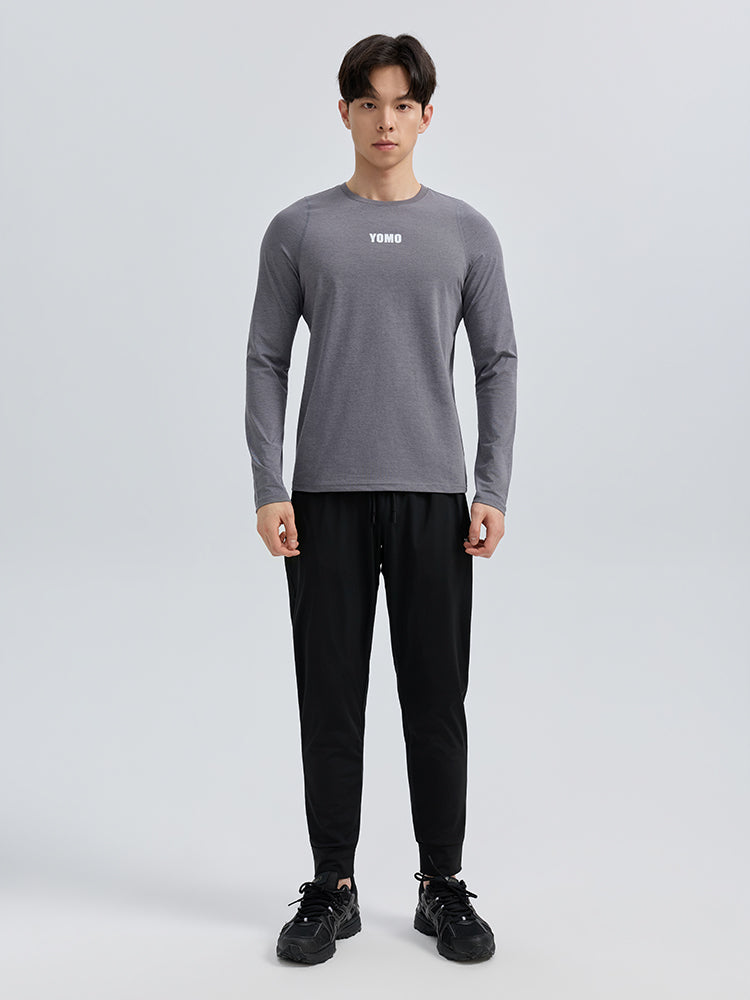 メンズ 速乾 クルーネック ラグランスリーブ長袖