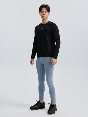 メンズ 速乾 クルーネック ラグランスリーブ長袖