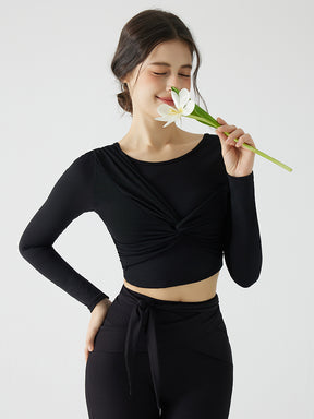 背中見せ 蝶結び風 長袖 パッド付き