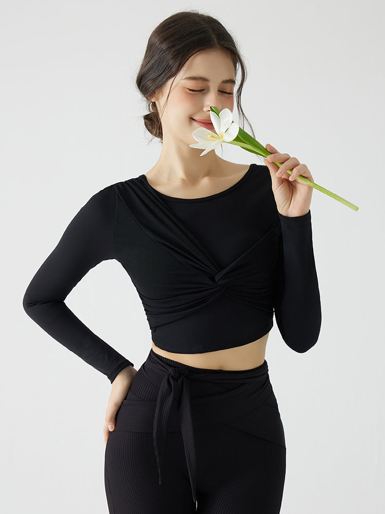 背中見せ 蝶結び風 長袖 パッド付き