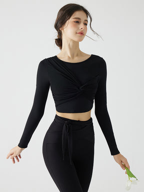 背中見せ 蝶結び風 長袖 パッド付き