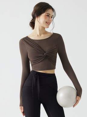 背中見せ 蝶結び風 長袖 パッド付き