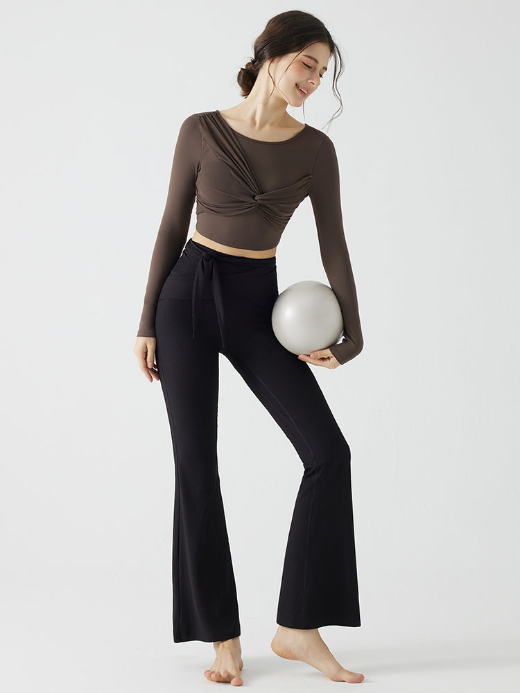 背中見せ 蝶結び風 長袖 パッド付き